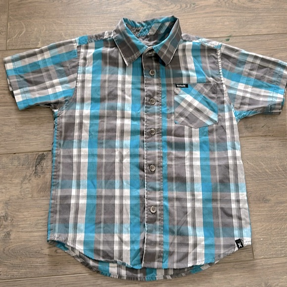 HURLEY short sleeve button up plaid sz5 - Picture 1 of 5